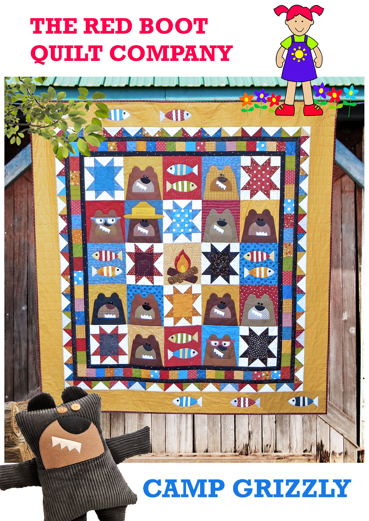 GrizzlySmall The Red Boot Quilt Co.